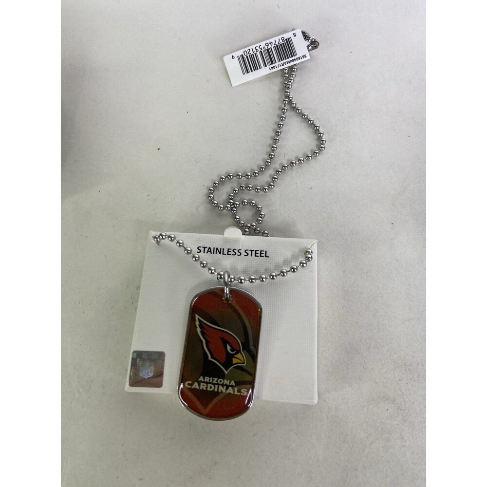 Arizona Cardinals Dog Tag Necklace Stainless Steel NFL Licensed with Gift Box